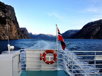 At sea